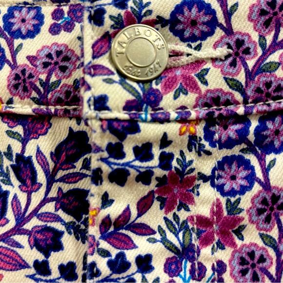 TALBOTS Purple Floral Stretch Denim Skirt, Size 4 - Picture 5 of 10